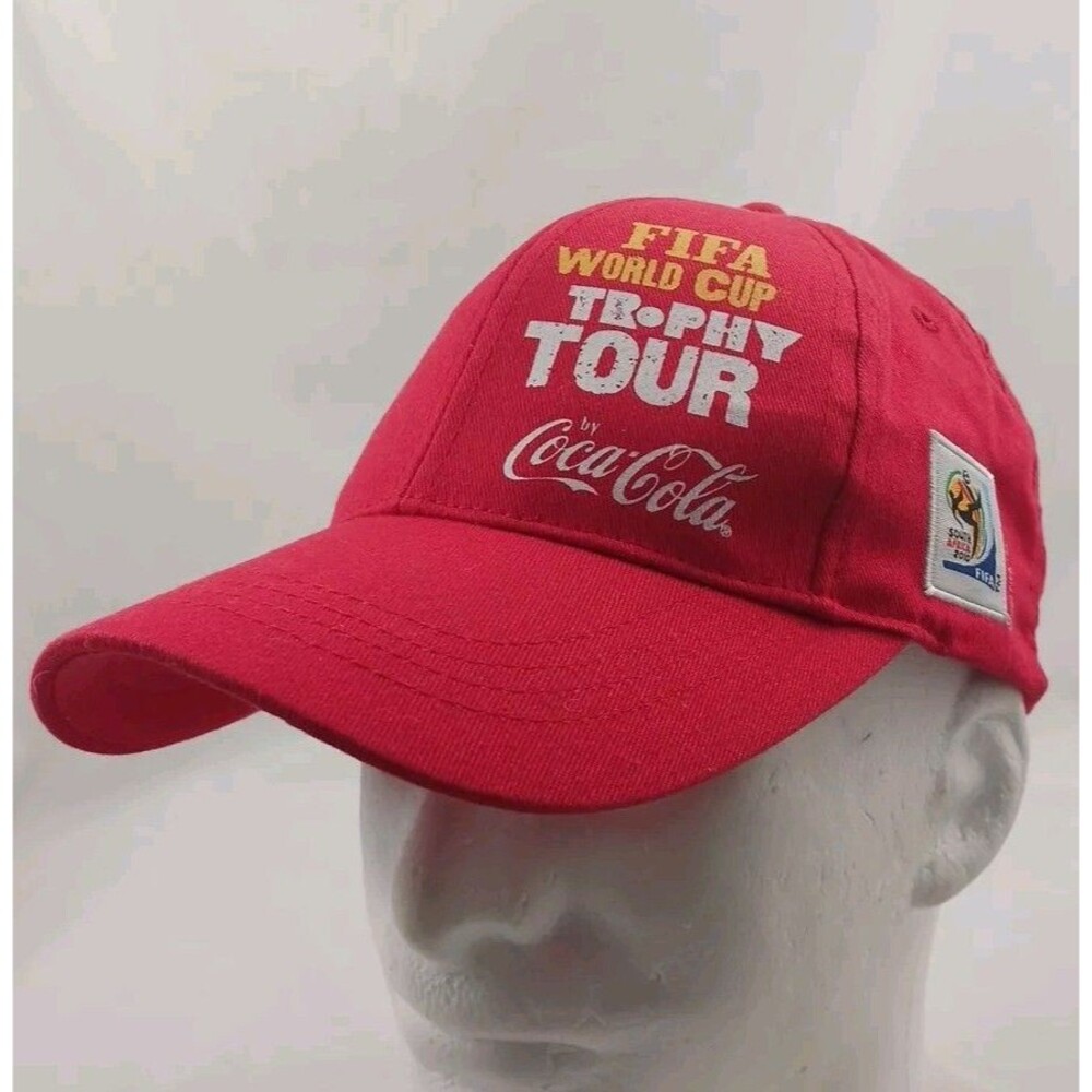 FIFA World Cup Trophy Tour Houston TX 2010 Coca Cola Strapback Hat/Cap-EXCELLENT